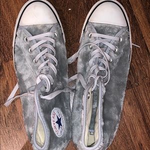 Grey Furry Converse